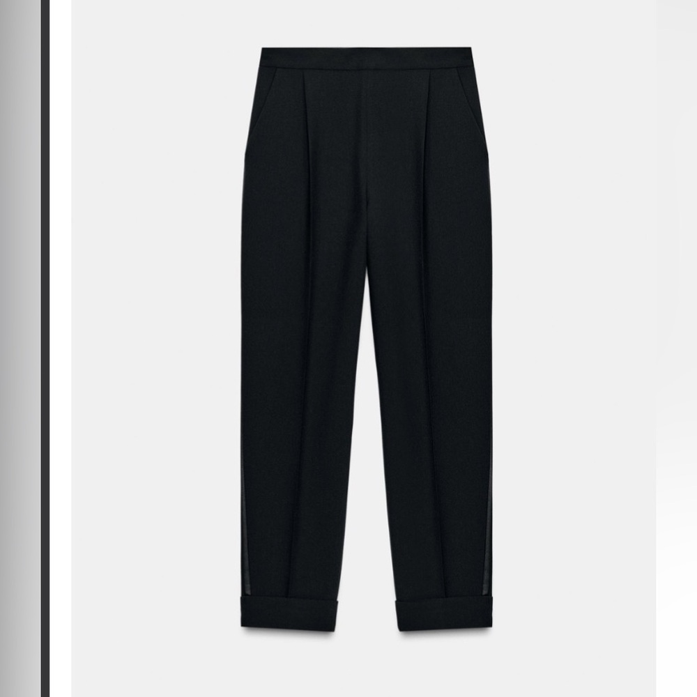 Zara ankle tuxedo pants: Tailored Cuffed Dress Pants